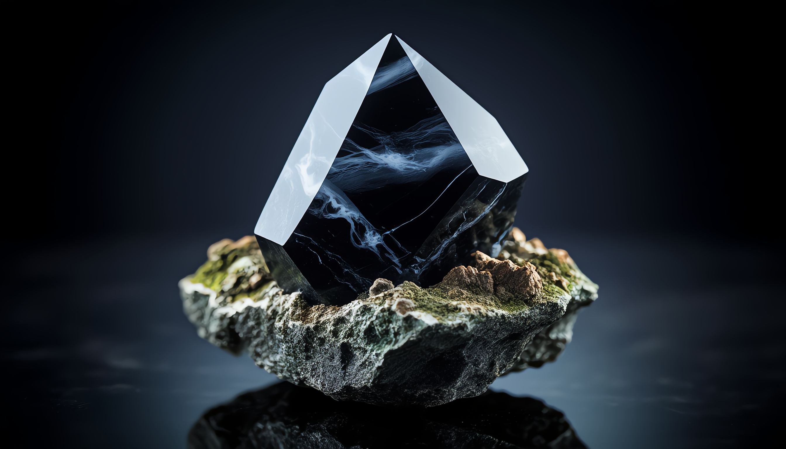 Crystal. Magic Gold. Vibes. Golden. Gems tones. Natural. Jewelry. Crystal go free direct links Faceted Black Crystal, Mineral with Inclusions, Dark Mineral Matrix, Studio Mineral Photography, High Contrast Mineral Specimen, Black Gem on Matrix, Textured Mineral Base, Dramatic Crystal Lighting, Aesthetic Mineral Display, Black Crystal White Inclusions,