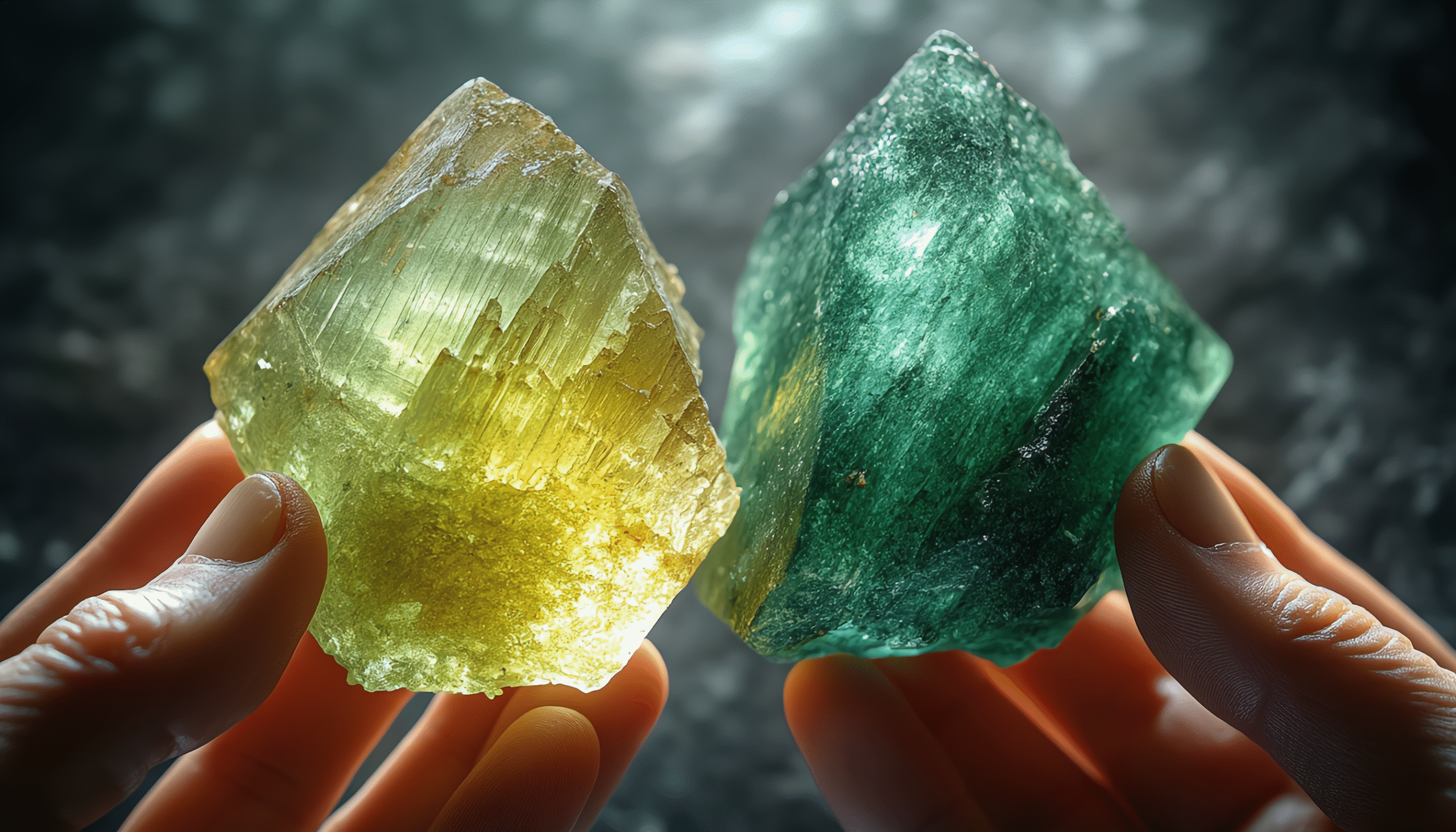 Exploring Raw Heliodor and Green Beryl Crystals
