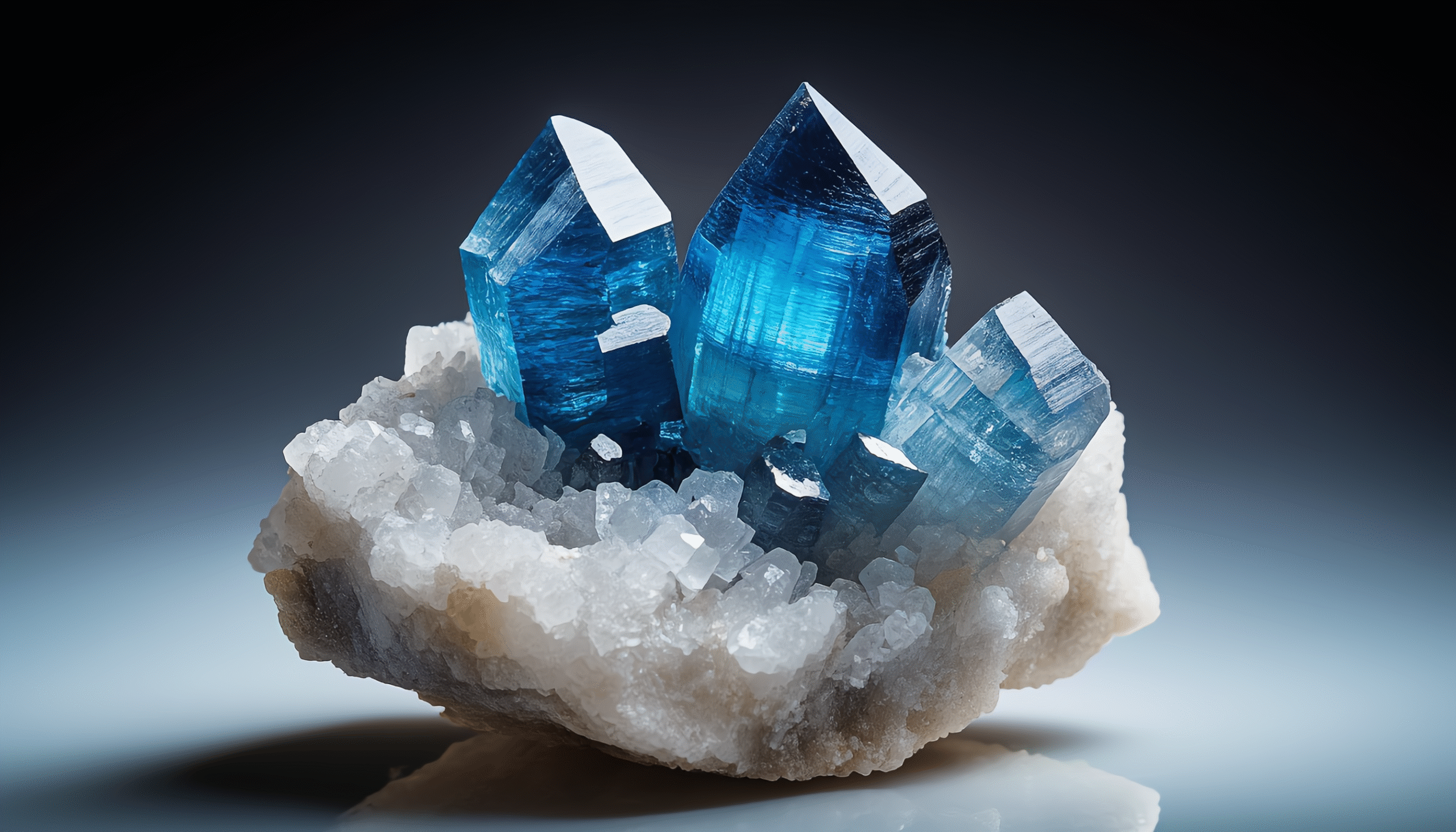 Metallic Blue Crystals & Crystalline Contrast