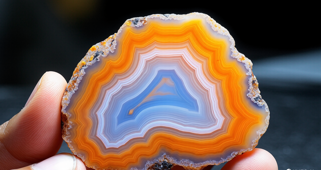 Unveiling the Vibrant Layers of an Agate Slice in Macro
